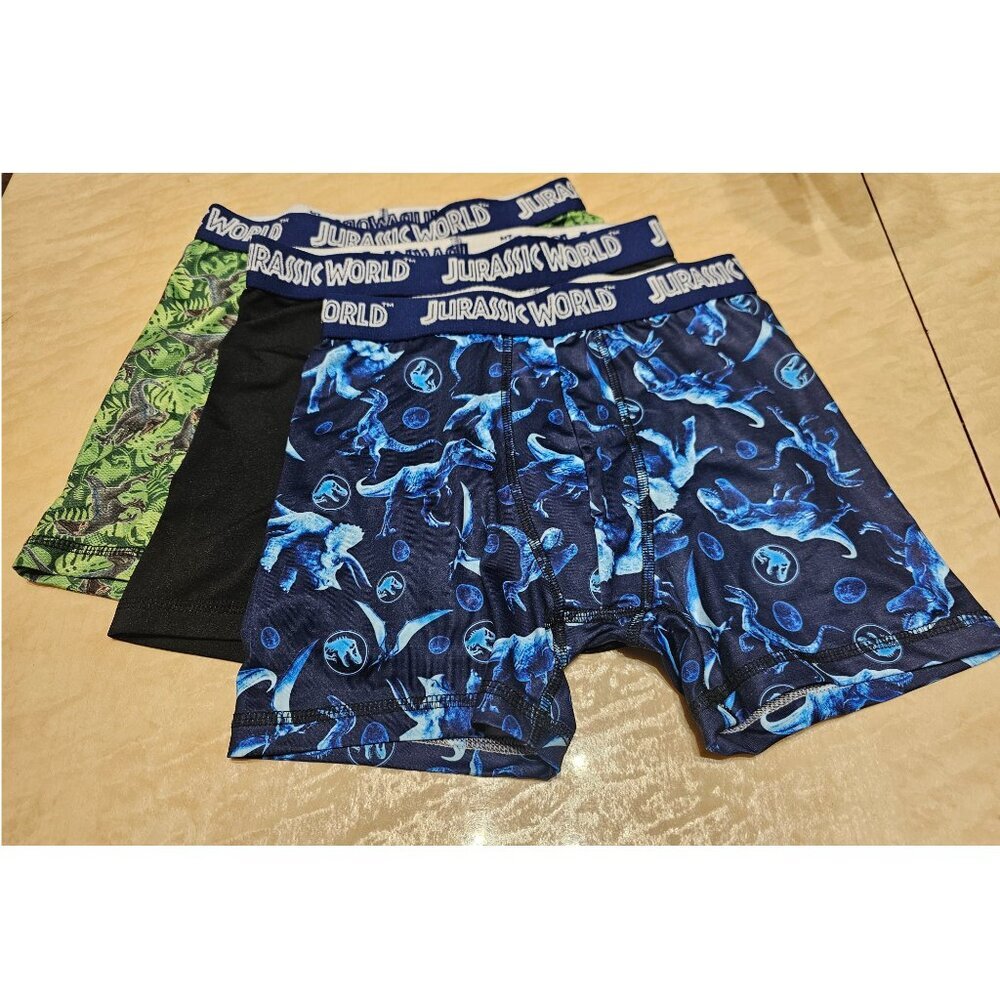 Boys Boxer Briefs, 3-pack Jurassic World print, size 8 (M) NWOT